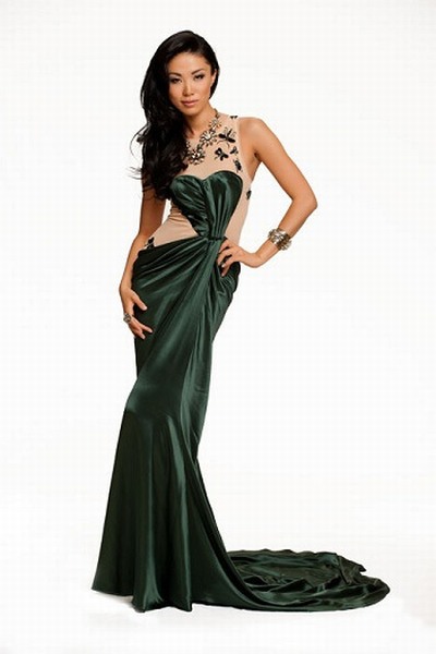 Maiko Itai, Miss Japan 2010, poses for photographer in her choice of evening gown upon arriving to Mandalay Bay Resort and Casino, in Las Vegas, Nevada. She will compete for the coveted Diamond Nexus Labs Crown, LIVE on NBC at 9:00 PM on August 23, 2010. HO/Miss Universe Organization L.P., LLLP - (RETOUCHED)